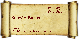 Kuchár Roland névjegykártya